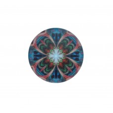 Cabochons Mandala, dunkelblau-rot, 20mm